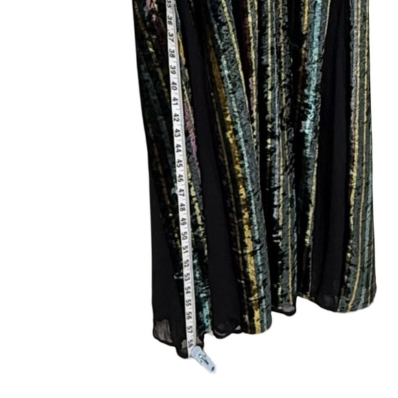 Romeo & Juliet Couture Velvet Mesh Maxi Dress Multicolor Metallic Size Medium - Picture 15 of 15
